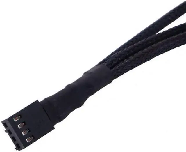 Alt view image 7 of 7 - Hannord PWM Fan Splitter Adapter Cable Sleeved Braided Y Splitter Computer PC 4 Pin Fan Extension Power Cable 1 to 3 Converter 10.6 inches (2 Pack)