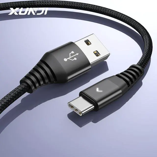 Main image of USB Type C Cable 3A Fast Charging [2-Pack 4ft], Hannord USB-A to USB-C Charge Braided Cord, USB C Charger(Black)