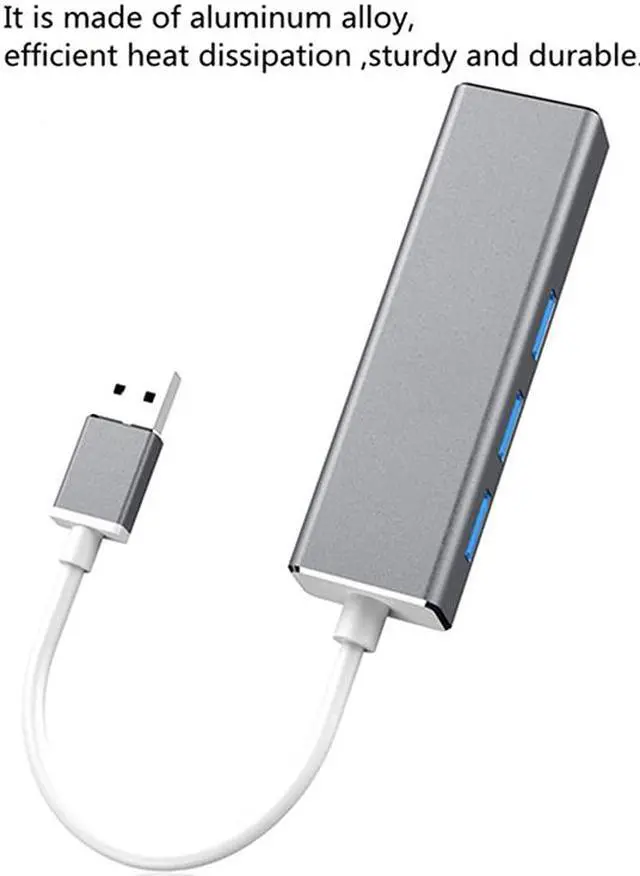 Alt view image 7 of 7 - USB 3.0 to Ethernet Adapter,Hannord 3-Port USB 3.0 Hub with RJ45 10/100/1000 Gigabit Ethernet Adapter Support Windows 10,8.1,Mac OS, Surface Pro,Linux,Chromebook and More