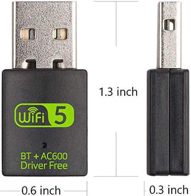 Alt view image 7 of 7 - USB WiFi Bluetooth Adapter, Hannord 600Mbps Dual Band 2.4/5Ghz Wireless Network External Receiver, Mini WiFi Dongle for PC/Laptop/Desktop