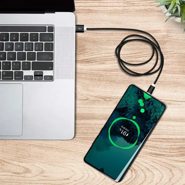 Alt view image 7 of 7 - USB Type C Fast Charging Cable, Hannord 4 Pack (0.8/3.3/3.3/6.6FT) Nylon Braided Data Sync Transfer Cord, Compatible with Samsung Galaxy S10 S9 Note 9 8, LG G7 V30 V20 G6, Google Pixel (Black)