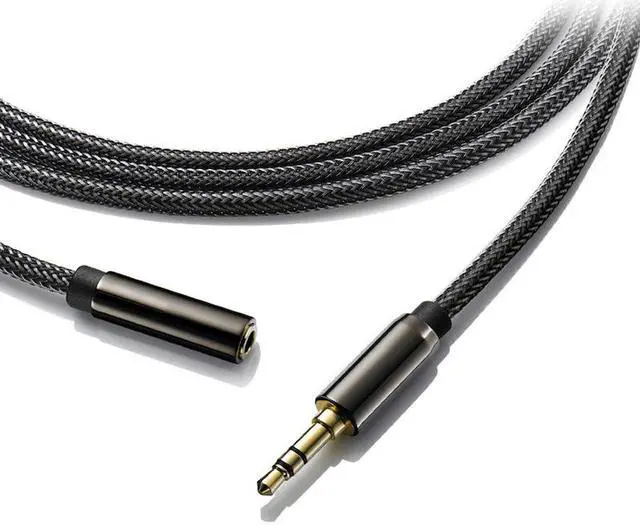 Main image of Hannord 3.5mm Male to Female Stereo Audio Extension Cable [Hi-Fi Sound] [Gold Plated Jack] Nylon-Braided AUX Extension Cord Adapter Compatible with iPhone iPad Smartphone Tablets Media Players, 6.6FT
