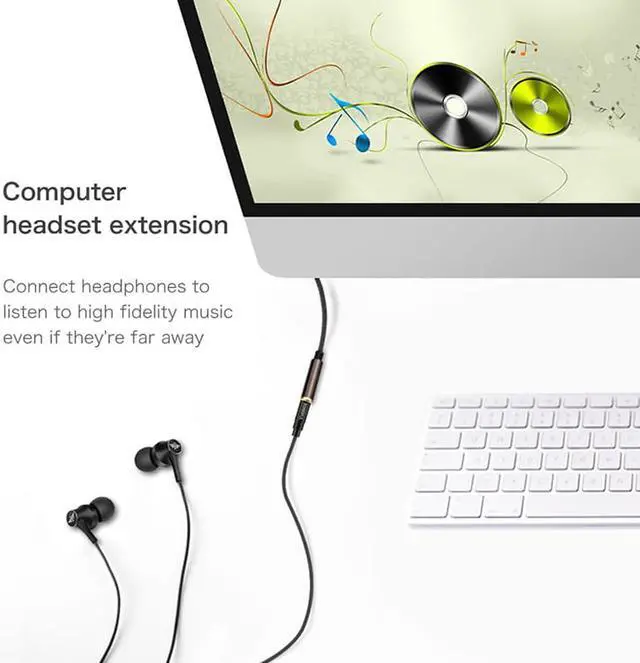 Alt view image 5 of 7 - Hannord 3.5mm Male to Female Stereo Audio Extension Cable [Hi-Fi Sound] [Gold Plated Jack] Nylon-Braided AUX Extension Cord Adapter Compatible with iPhone iPad Smartphone Tablets Media Players, 6.6FT