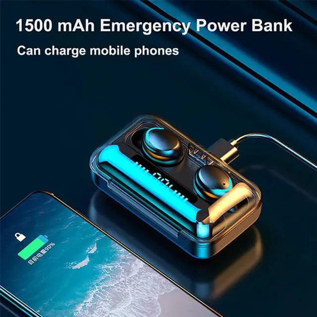 Alt view image 4 of 7 - Wireless Bluetooth Earbuds Noise Cancelling Headphones with Charging Case 9D Stereo Earphones Earbuds IPX7 Waterproof Bluetooth 5.0 Wireless Sport Earbuds (Black, Without Strap String)
