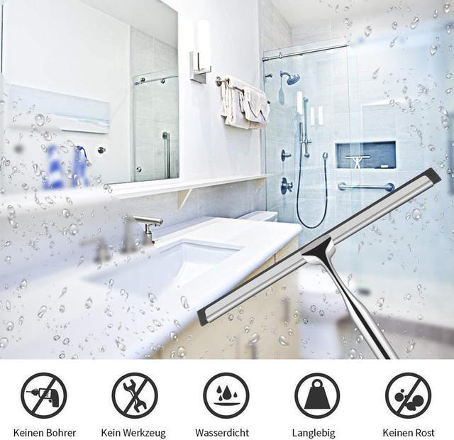Alt view image 4 of 7 - Multi-Purpose Shower Squeegee for Shower Doors, Bathroom, Window and Car Glass-Stainless Steel, 10 Inches