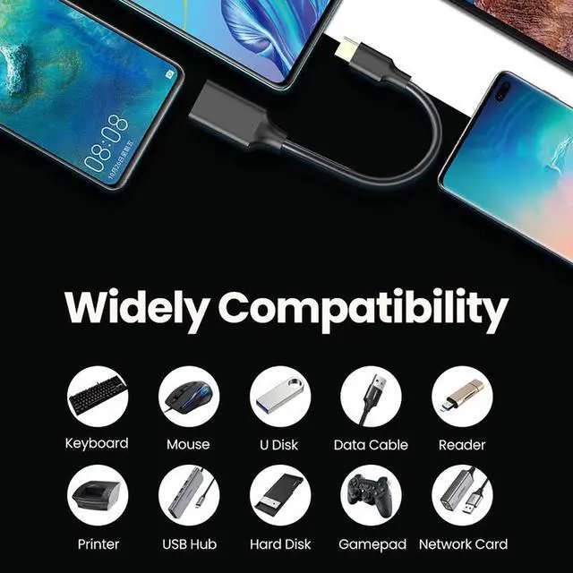 Alt view image 6 of 7 - USB C to USB Adapter, Hannord USB C to USB 3.0 Adapter,USB Type C to USB Female Adapter OTG Cable Compatible with iPad Air 2020, MacBook Pro, Air and More (2 Pack)