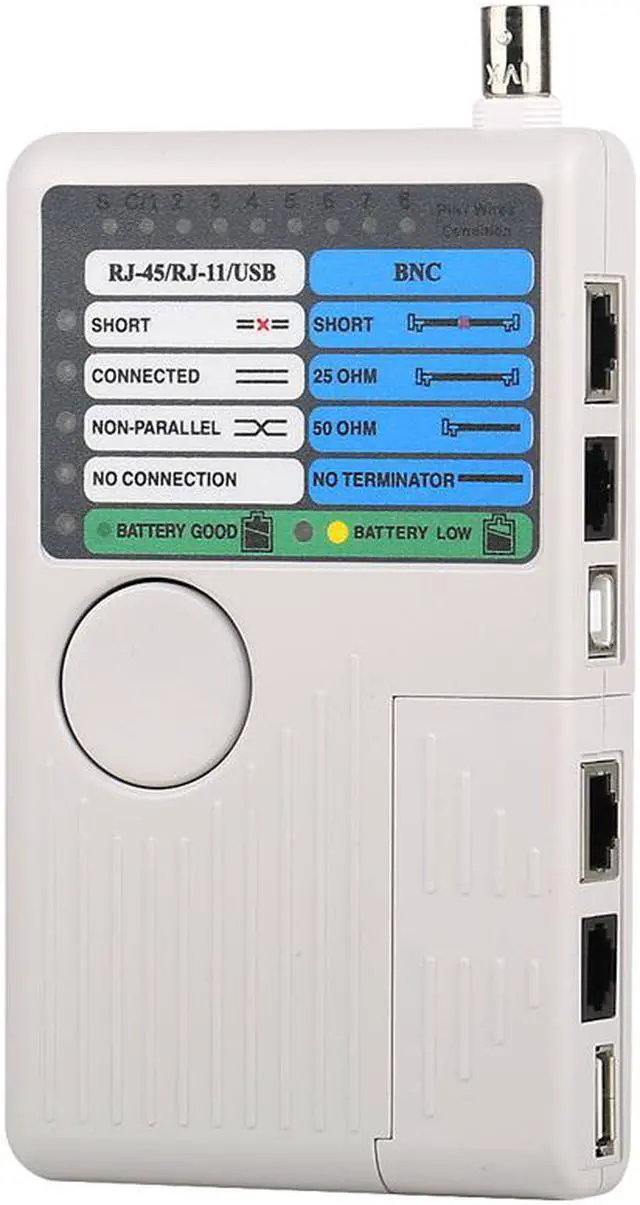 Alt view image 7 of 7 - Hannord 4-in-1 Network Cable Tester Remote RJ11 RJ45 USB BNC LAN Cat5 Cat6 Phone Cable Tester Meter