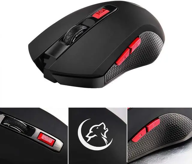 Alt view image 3 of 7 - YWYT G817 Wireless Mouse 2.4G Wireless Gaming Mouse 2400DPI 6 Buttons Optical Ergonomic Mouse with USB Receiver for PC Laptop