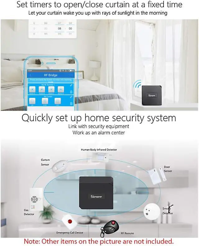 Alt view image 5 of 7 - RF Bridge 433MHZ WiFi Smart Switch Wireless Intelligent WiFi Remote RF Controller Automation Module Switch for Smart Home Security Alexa Google Home