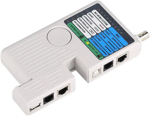 Alt view image 4 of 7 - Hannord 4-in-1 Network Cable Tester Remote RJ11 RJ45 USB BNC LAN Cat5 Cat6 Phone Cable Tester Meter