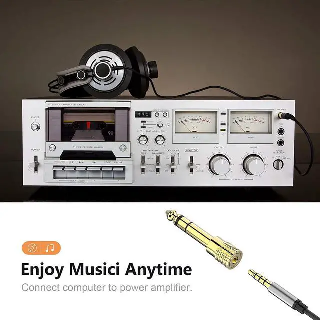 Alt view image 6 of 7 - Hannord 6.35mm (1/4 inch) Male to 3.5mm (1/8 inch) Female Stereo Audio Adapter Converter for Guitar Headphones Amp , Gold Plated 2 Pack
