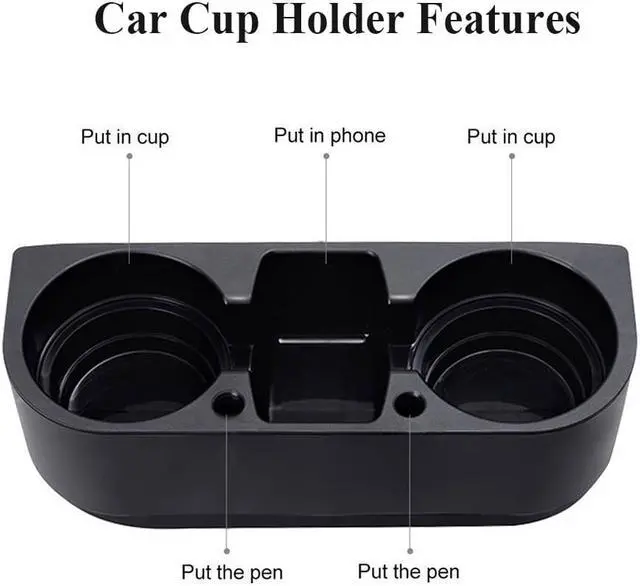 Alt view image 2 of 7 - Hannord Car Cup Holder, Car Seat Seam Wedge Cup Holder, Cell Phone Holder, Food Drink Bottle Mount Stand, Storage Organizer Multifunction Glove Box Car Accessories