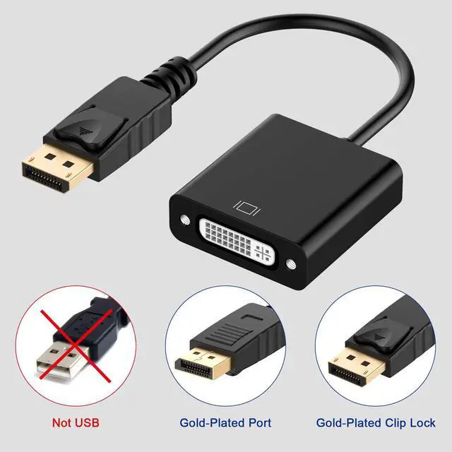 Alt view image 3 of 7 - DisplayPort to DVI DVI-D Single Link Adapter, Hannord Display Port to DVI Converter Male to Female Black Compatible for Lenovo, Dell, HP and Other Brand
