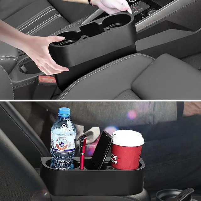 Alt view image 7 of 7 - Hannord Car Cup Holder, Car Seat Seam Wedge Cup Holder, Cell Phone Holder, Food Drink Bottle Mount Stand, Storage Organizer Multifunction Glove Box Car Accessories