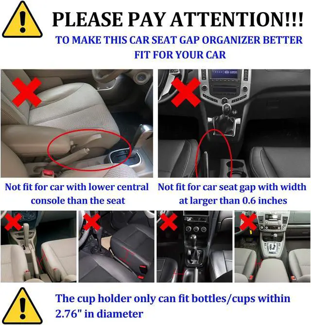 Alt view image 5 of 7 - Hannord Car Cup Holder, Car Seat Seam Wedge Cup Holder, Cell Phone Holder, Food Drink Bottle Mount Stand, Storage Organizer Multifunction Glove Box Car Accessories