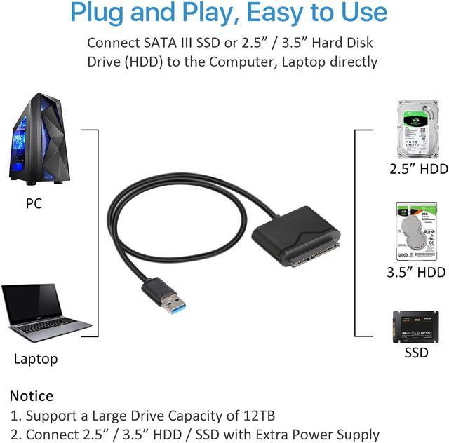 SATA to USB Cable, Hannord USB 3.0 to SATA III Hard Driver Adapter