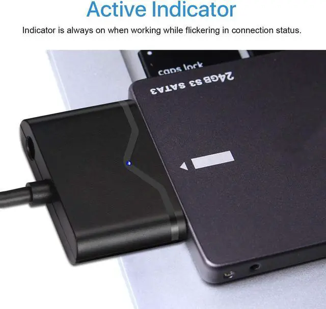 Alt view image 4 of 7 - SATA to USB Cable, Hannord USB 3.0 to SATA III Hard Driver Adapter with UASP Compatible for 2.5 inch HDD and SSD [Support 3.5 inch HDD, NOT Include 12V 2A Power Adapter]