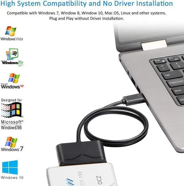 Alt view image 3 of 7 - SATA to USB Cable, Hannord USB 3.0 to SATA III Hard Driver Adapter with UASP Compatible for 2.5 inch HDD and SSD [Support 3.5 inch HDD, NOT Include 12V 2A Power Adapter]