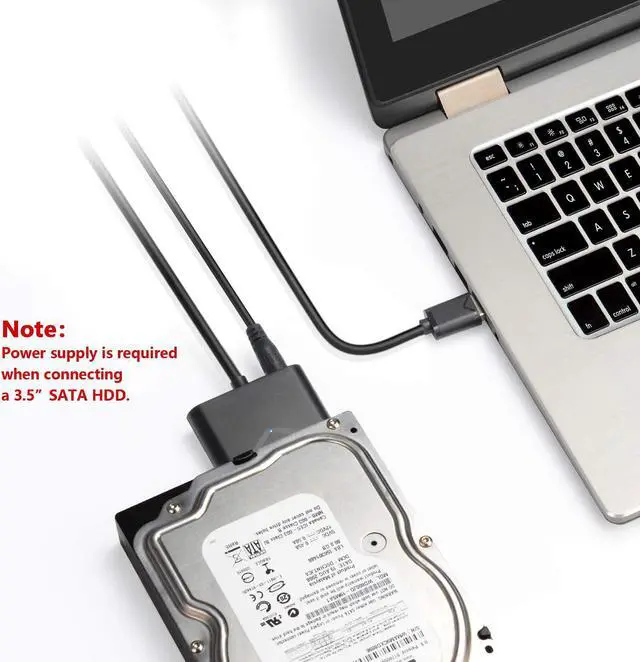 Alt view image 5 of 7 - SATA to USB Cable, Hannord USB 3.0 to SATA III Hard Driver Adapter with UASP Compatible for 2.5 inch HDD and SSD [Support 3.5 inch HDD, NOT Include 12V 2A Power Adapter]
