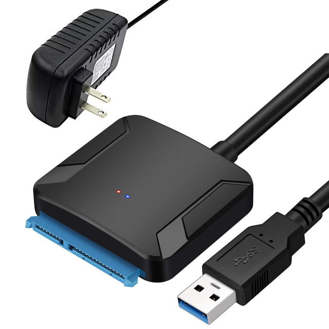 Câble Adaptateur SATA Vers USB 3.0/Type-C 2-en-1 - Vitesse Jusqu'à 10Gbps - Pour Disque Dur/SSD 2.5/3.5" - Longueur 50cm