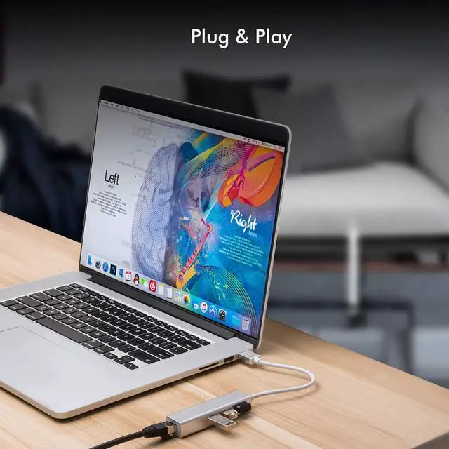 Alt view image 5 of 7 - USB 3.0 to Ethernet Adapter with 3 USB 3.0 Ports Hub, 10/100/1000 Mbps Gigabit Ethernet RJ45 LAN Network Adapter for iMac Pro, MacBook Air, Mac Mini/Pro, Surface Pro, Notebook PC, Laptop and More