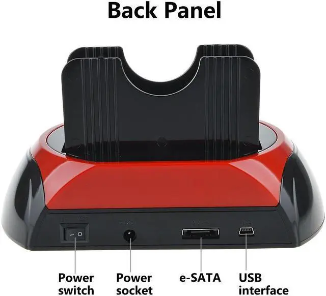 Alt view image 5 of 7 - Dual Slots USB 2.0 to SATA IDE HDD Docking Station with Card Reader for 2.5 3.5 Inch IDE SATA Hard Drive