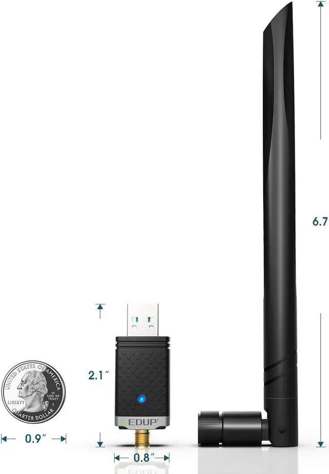 Alt view image 2 of 7 - 1300Mbps WiFi Adapter for Gaming , USB 3.0 Wireless Adapter Dual Band 5GHz 802.11 AC WiFi Dongle Support Desktop PC Laptop Windows XP/Vista/7/8/10 Mac 10.6-10.15