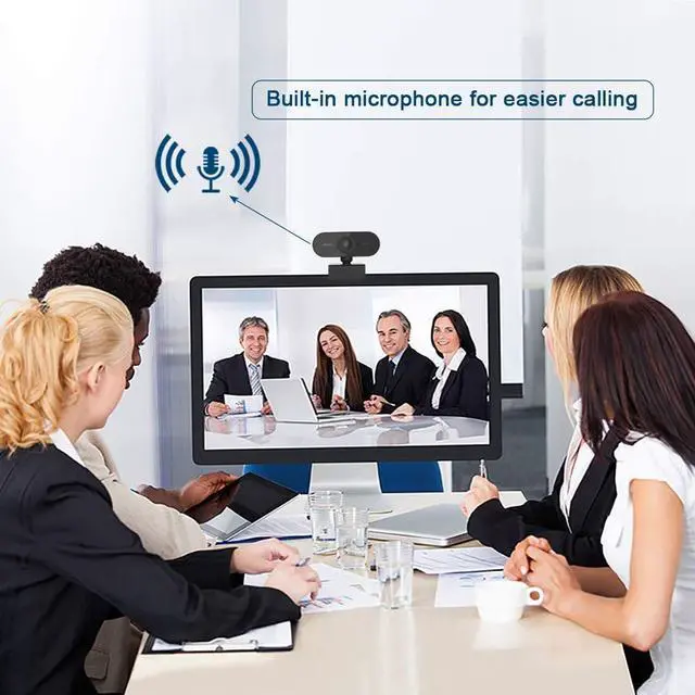 Alt view image 5 of 7 - Webcam with Microphone, 1080P HD Streaming USB Computer Webcam [Plug and Play] [30fps] for PC Video Conferencing/Calling/Gaming, Laptop/Desktop Mac, Skype/YouTube/Zoom/Facetime