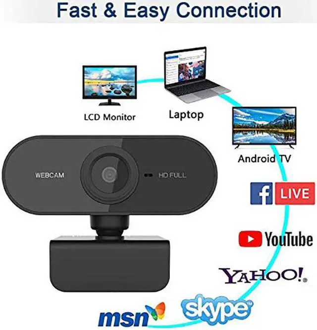 Alt view image 3 of 7 - Webcam with Microphone, 1080P HD Streaming USB Computer Webcam [Plug and Play] [30fps] for PC Video Conferencing/Calling/Gaming, Laptop/Desktop Mac, Skype/YouTube/Zoom/Facetime