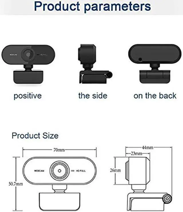 Alt view image 6 of 7 - Webcam with Microphone, 1080P HD Streaming USB Computer Webcam [Plug and Play] [30fps] for PC Video Conferencing/Calling/Gaming, Laptop/Desktop Mac, Skype/YouTube/Zoom/Facetime