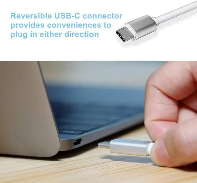 Alt view image 3 of 7 - USB-C to VGA Adapter, Hannord Thunderbolt 3 (USB Type C) to VGA Adapter Male to Female Converter Compatible for MacBook / MacBook Pro [2019, 2018, 2017] and More