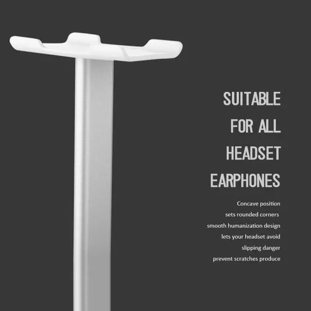 Alt view image 3 of 7 - Hannord Universal Headphone Holder Portable Headset Stand Detachable TPU Material Easy Installation Earphone Display for Home Exhibition Center Store - White