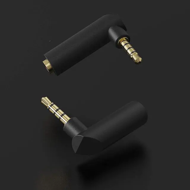 Alt view image 5 of 6 - Right Angle 3.5mm, Hannord 90 Degree Audio Adapter Headphone Jack TRRS 1/8" Male to Female Connector for Laptop, Xbox Controler, Smartphone, Roku Remote (2-Pack)