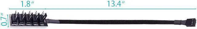 Alt view image 4 of 7 - Hannord 4-Pin PWM Fan Power Supply Cable 1 to 5 Splitter 5 Way Hub PC Case Internal Motherboard Fan Power Extension Cable Cord Wire for ATX Computer Case 4-Pin and 3-Pin Cooling Fans (13 inch, Black)