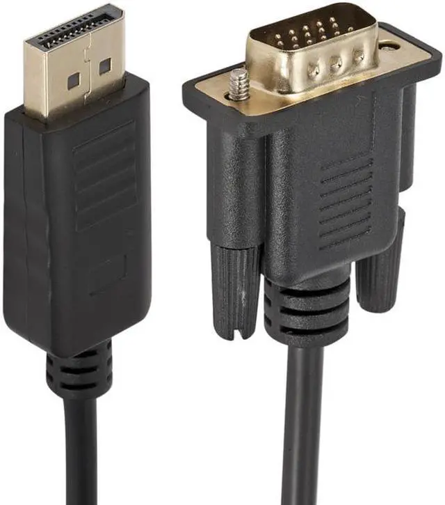 Alt view image 3 of 7 - DisplayPort to VGA Adapter, Hannord DP to VGA Cable 6 Feet Cable Male to Male Gold-Plated Cord Compatible for Lenovo, Dell, HP, ASUS and Other Brand, Black