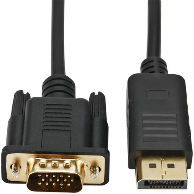 Alt view image 2 of 7 - DisplayPort to VGA Adapter, Hannord DP to VGA Cable 6 Feet Cable Male to Male Gold-Plated Cord Compatible for Lenovo, Dell, HP, ASUS and Other Brand, Black