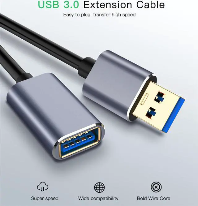 Alt view image 2 of 7 - USB Extension Cable, Hannord Type A Male to Female USB 3.0 Extension Cord High Data Transfer Compatible with Webcam ,GamePad, USB Keyboard, Flash Drive, Hard Drive, Printer (3.3FT)