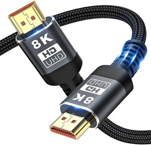 Main image of Ultra High Speed 8K 60Hz HDMI Cable 3.3FT/1M, Hannord 48Gbps HDMI Braided Cable-4K@120Hz 7680P,DTS:X,HDCP 2.2 & 2.3, HDR 10,eARC,Dynamic HDR,Compatible for Laptop, Monitor, Roku/Fire TV