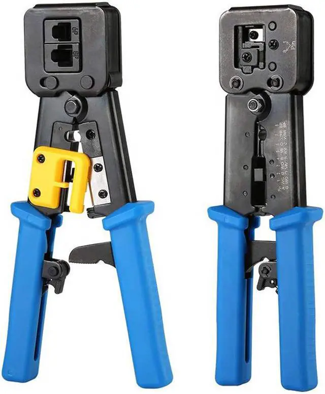 Alt view image 6 of 7 - Hannord RJ45 Crimp Tool Pass Through Cat5 Cat5e Cat6 Crimping Tool for RJ45/RJ12 Regular and End-Pass-Through connectors (Blue)