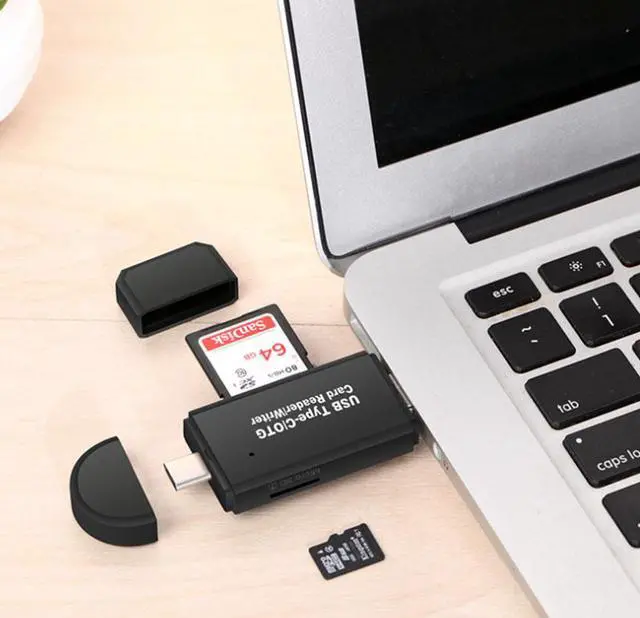 Alt view image 4 of 7 - Micro USB OTG to USB 2.0 Adapter, Portable SD/Micro SD Card Reader with Standard USB Male & Micro USB Male Connector for Smartphones Tablets PC & Notebooks with OTG Function