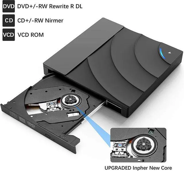 Alt view image 2 of 7 - Portable high-speed USB 3.0 CD DVD-RW Optical Drive External Slim Disk Reader Desktop PC Laptop Tablet Promotion DVD Player for PC Laptop Desktop MacBook Mac Windows 7/8.1/10 Linux OS