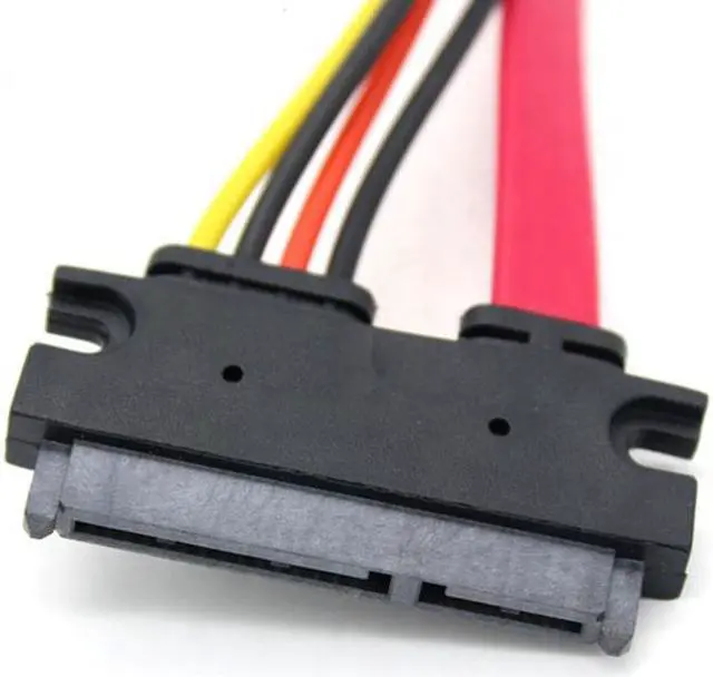 Alt view image 3 of 7 - 22-pin (7+15) Sata Male to Female Data and Power Combo Extension Cable - Slimline Sata Extension Cable M/f - 12 inches (30cm)