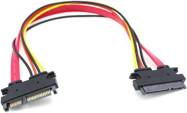 Alt view image 4 of 7 - 22-pin (7+15) Sata Male to Female Data and Power Combo Extension Cable - Slimline Sata Extension Cable M/f - 12 inches (30cm)