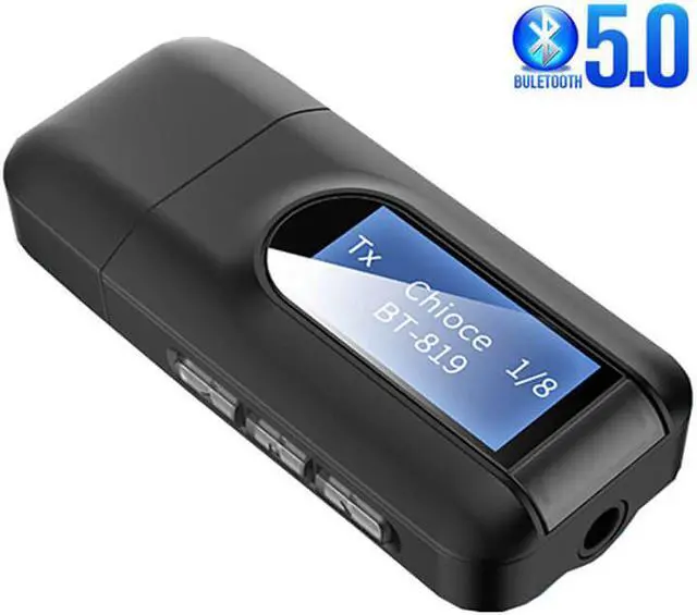 Alt view image 7 of 7 - Bluetooth 5.0 Audio Receiver Transmitter with LCD Screen 3.5mm AUX Stereo USB Dongle Bluetooth Adapter for Car PC TV Headset