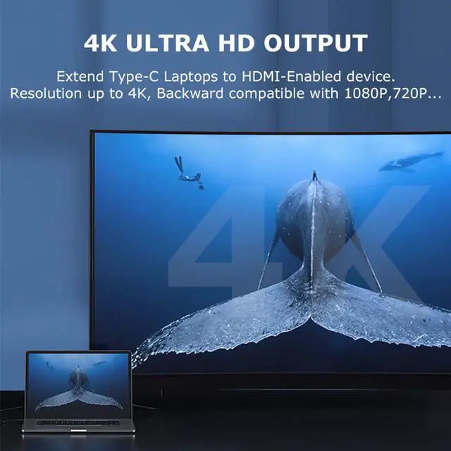 Alt view image 4 of 7 - USB C Hub, Hannord 7 in 1 USB C to HDMI Multiport Adapter Compatible for MacBook Pro Laptops Nintendo and Other Type C Device (4K HDMI USB3.0 2.0 SD/TF Card Reader 87W PD USB C 2.0 Data Transfer)