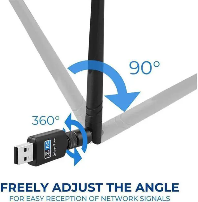 Alt view image 6 of 7 - Wifi Adapter 600mbps, Hannord Wireless Usb Adapter Dual Band 2.42GHz/5.8GHz Lan Card 802.11ac Network Card for Desktop Laptop PC Support Windows 10 / 8.1 / 8 / 7 / XP / Vista