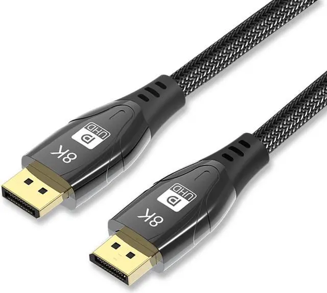 Alt view image 7 of 7 - 8K DisplayPort Cable 6.6FT, Hannord DP 1.4 Cable Nylon Braided/Aluminum Alloy(4K@144Hz,8K@60Hz) Ultra HD High Speed Computer Accessories Cable for Laptop PC TV etc-Gaming Monitor (Black)