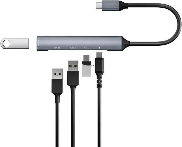 Alt view image 5 of 7 - Hannord 5 in 1 USB C Hub, USB C to USB 3.0 2.0, USB Type C with Data Transfer and 65W PD Fast Charging, Thunderbolt 3 to Multiport USB 3.0 Hub for MacBook Pro/Air 2020, iPad Pro, Dell, Chromebook