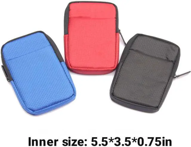 Alt view image 2 of 7 - External Hard Drive Case Shockproof 2.5 Inch Hard Drive Carrying Travel Storage Case Portable HDD SSD Storage Pouch Bag For Seagate WD Electronics Organizer, Black