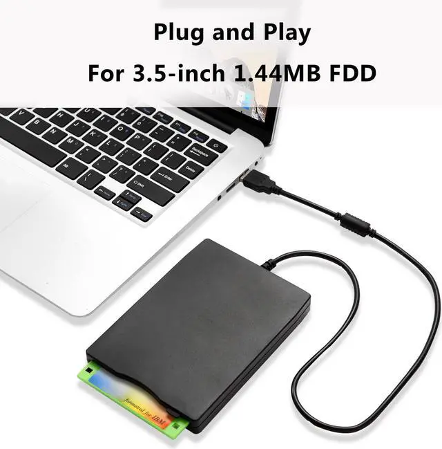 Alt view image 2 of 7 - 3.5" USB External Floppy Disk Drive, Hannord 3.5-inch Portable 1.44MB FDD Diskette Drive for Windows 2000/XP/Vista/7/8, Plug and Play Floppy Disk Reader Adapter for PC Laptop Desktop Computer